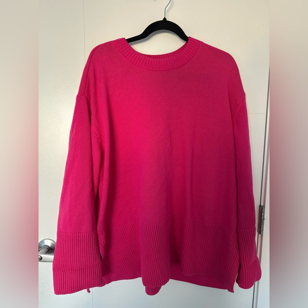Gap Pink Cotton Knit Sweater XXL | Oversized Relaxed Fit Minimalist Pullover